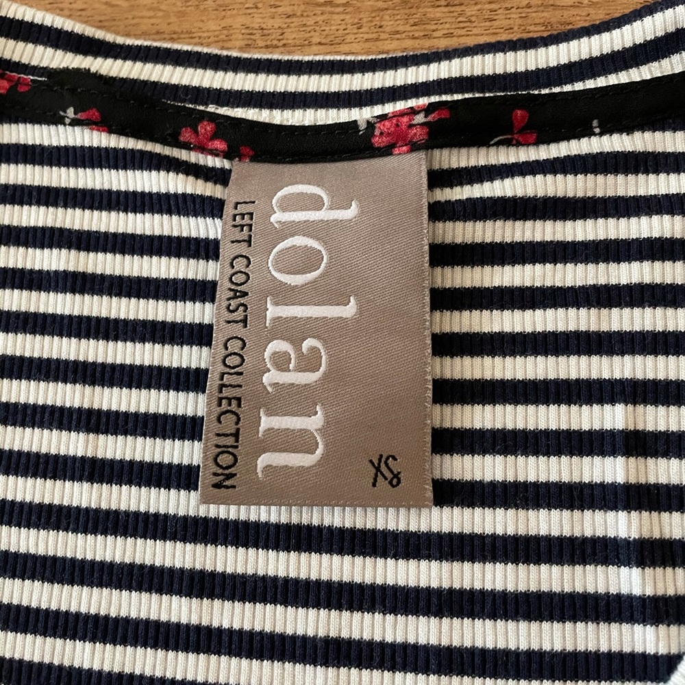 Dolan Stripped and Ruffle Detail Shirt - Picture 2 of 4